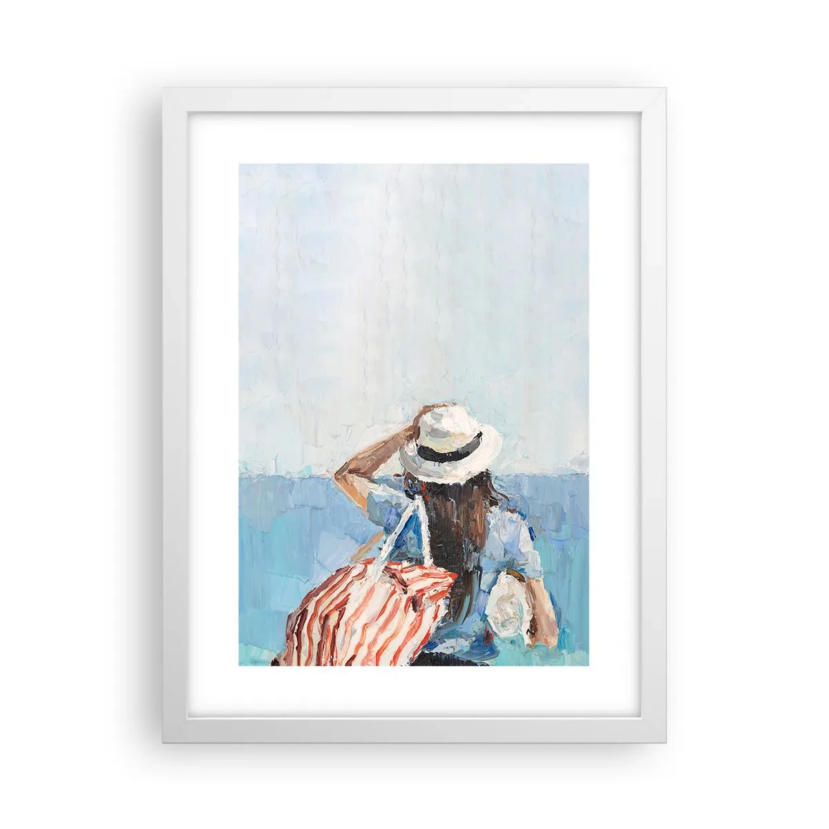 Plagát v bielom ráme - Vitaj na dovolenke - 30x40 cm