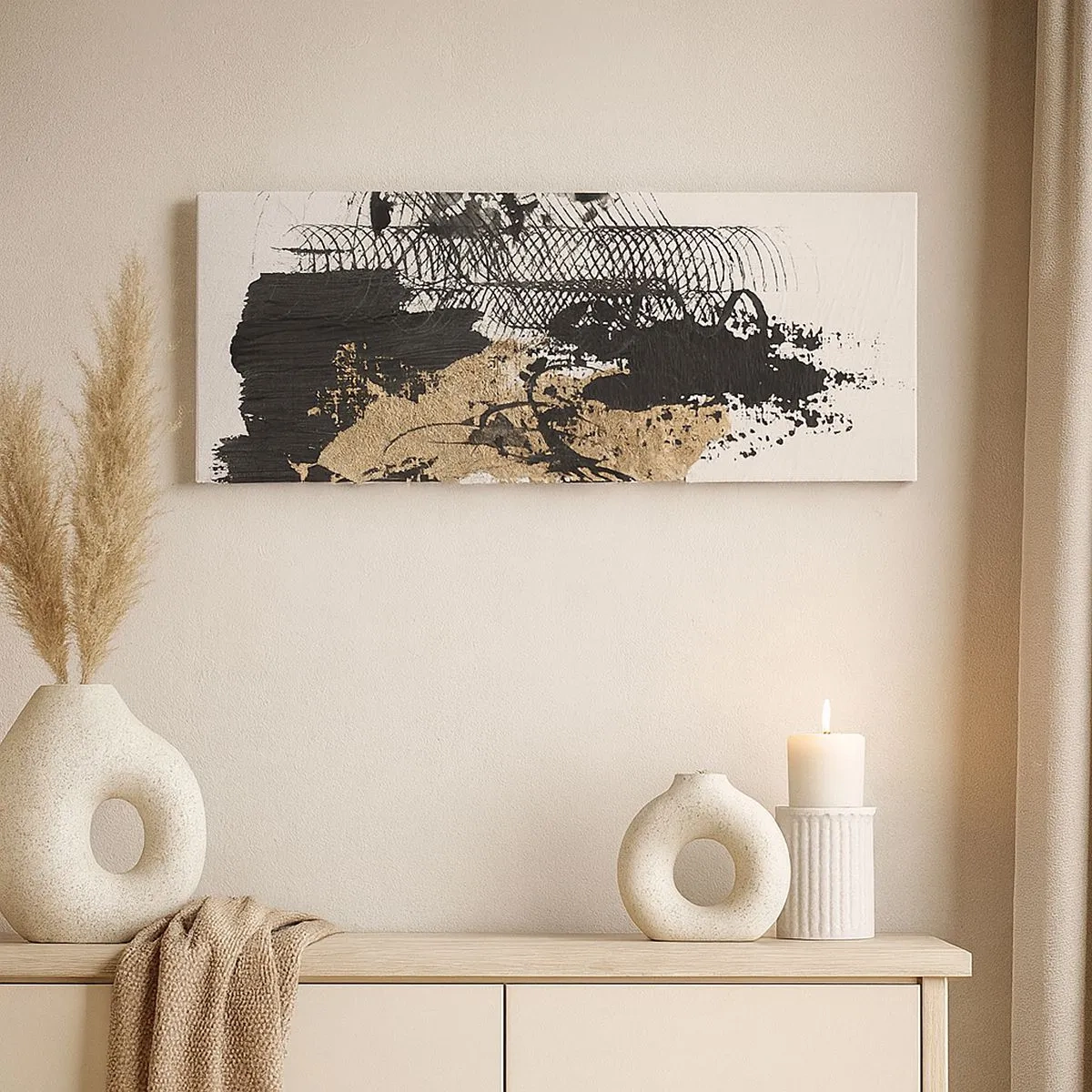 Obraz na plátne - Kompozícia s vášňou - 100x40 cm