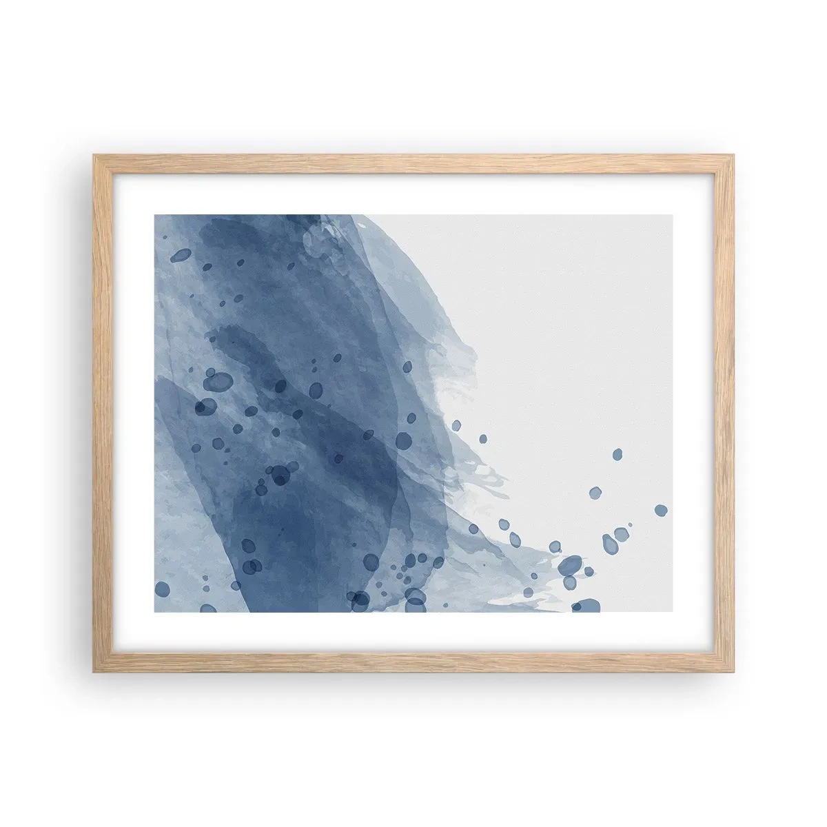 Plagát v ráme zo svetlého duba - Modrý tyl - 50x40 cm