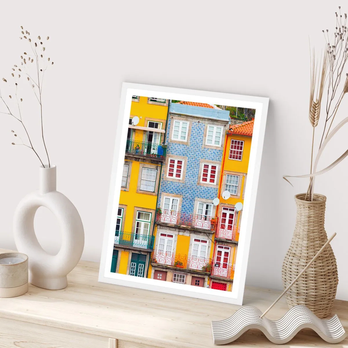 Plagát v bielom ráme - Farby starého mesta - 70x100 cm
