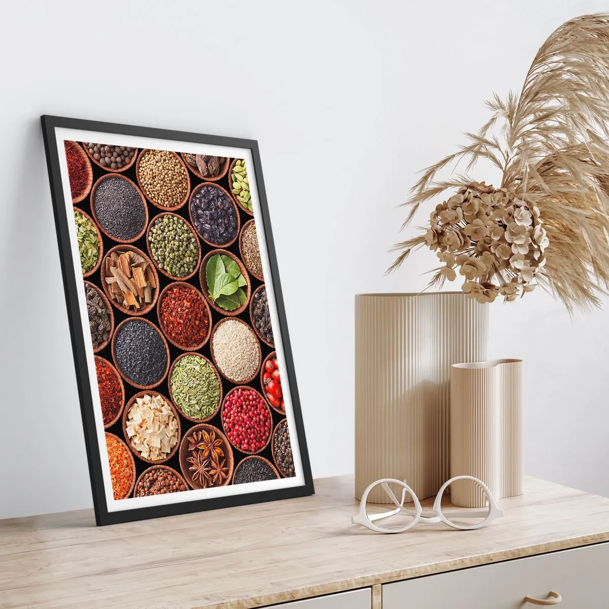 Plagát v čiernom ráme - Všetky chute sveta - 61x91 cm