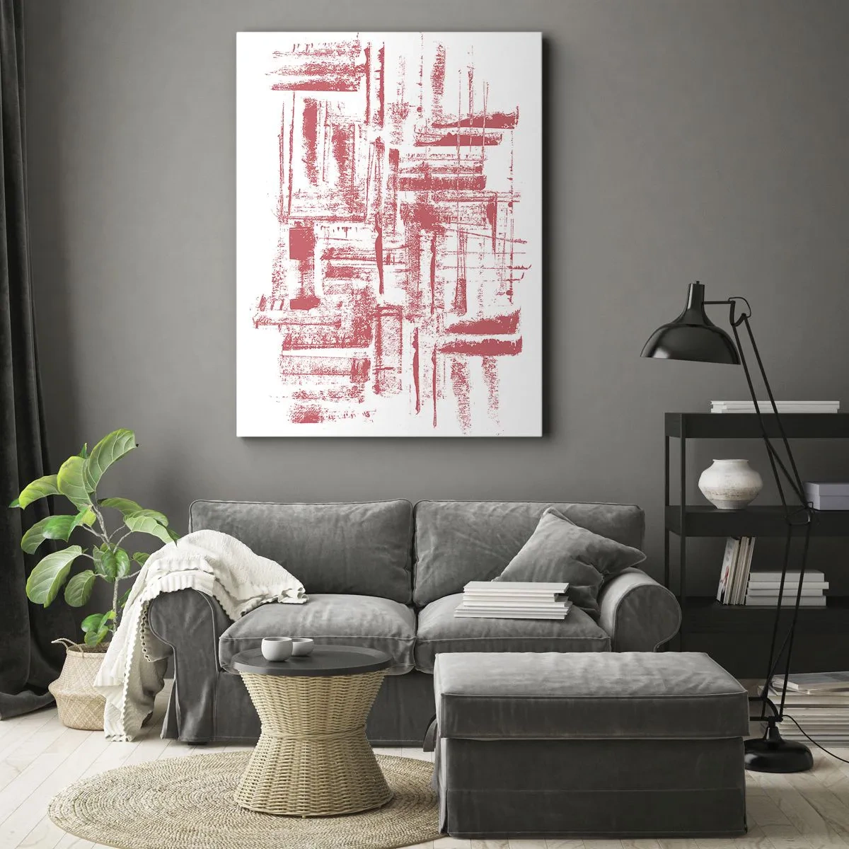 Obraz na plátne - Červené mesto - 45x80 cm