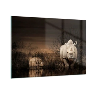Obraz na skle - Biely proti prírode - 100x70 cm