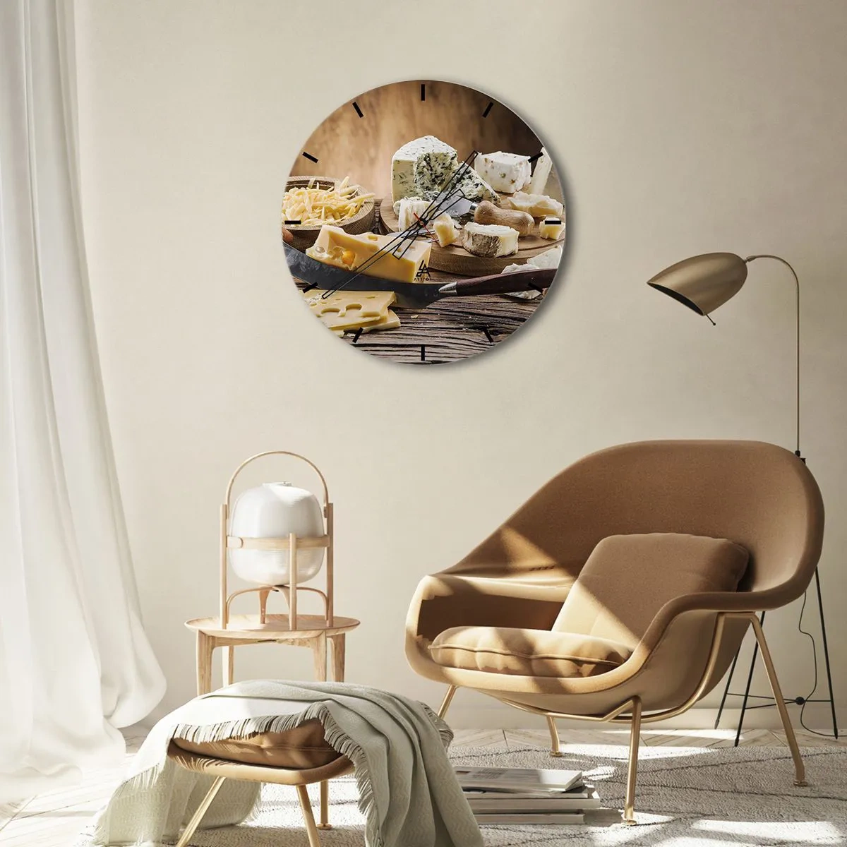 Nástenné hodiny - Usmej sa na syr - 40x40 cm