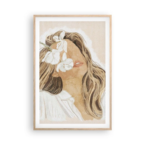 Plagát v ráme zo svetlého duba - Medzi kvetinami - 61x91 cm