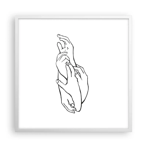 Plagát v bielom ráme - Dobrý dotyk - 60x60 cm