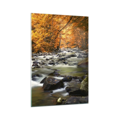 Obraz na skle - Potok v zlatom lese - 70x100 cm