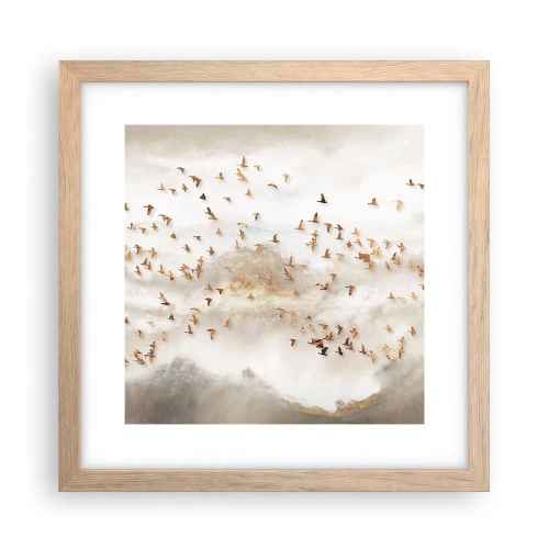 Plagát v ráme zo svetlého duba - Už je čas... - 30x30 cm