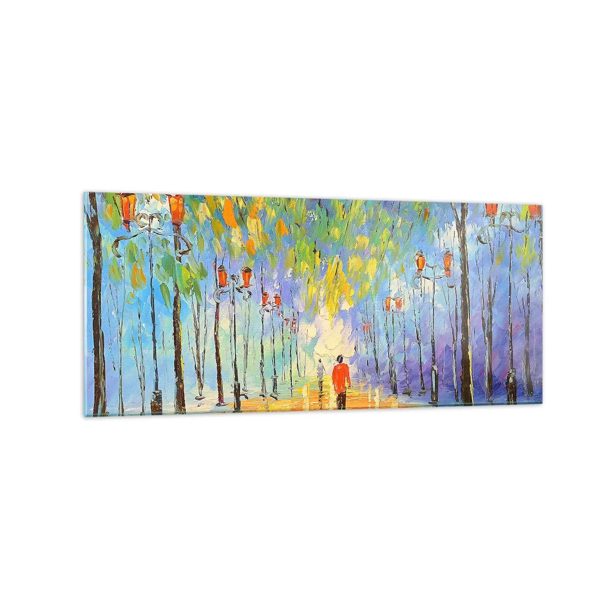 Obraz na skle - Nočná pieseň dažďa - 120x50 cm