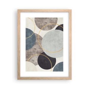 Plagát v ráme zo svetlého duba - Kruh za kruhom - 30x40 cm