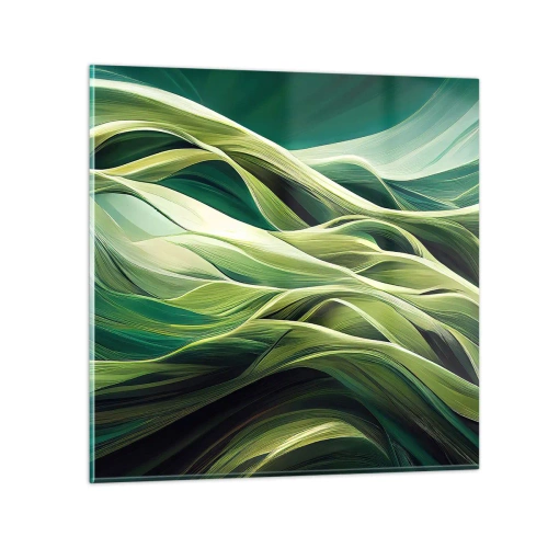 Obraz na skle - Abstraktná hra na zelenú - 60x60 cm