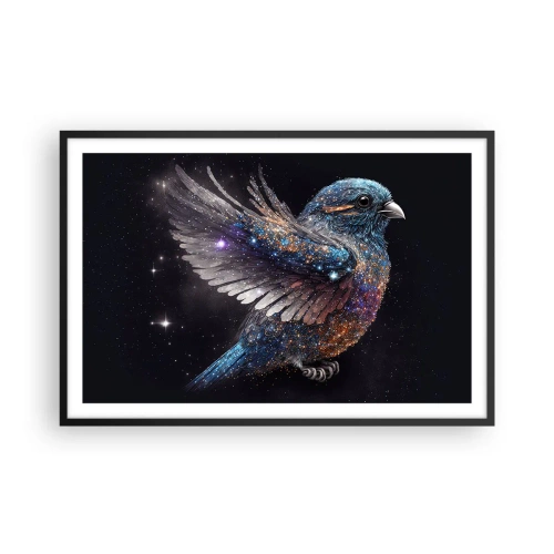Plagát v čiernom ráme - Diamantový vrabec - 91x61 cm