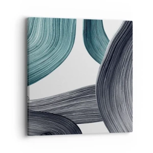 Obraz na plátne - Smaragdové a čierne vlny - 40x40 cm