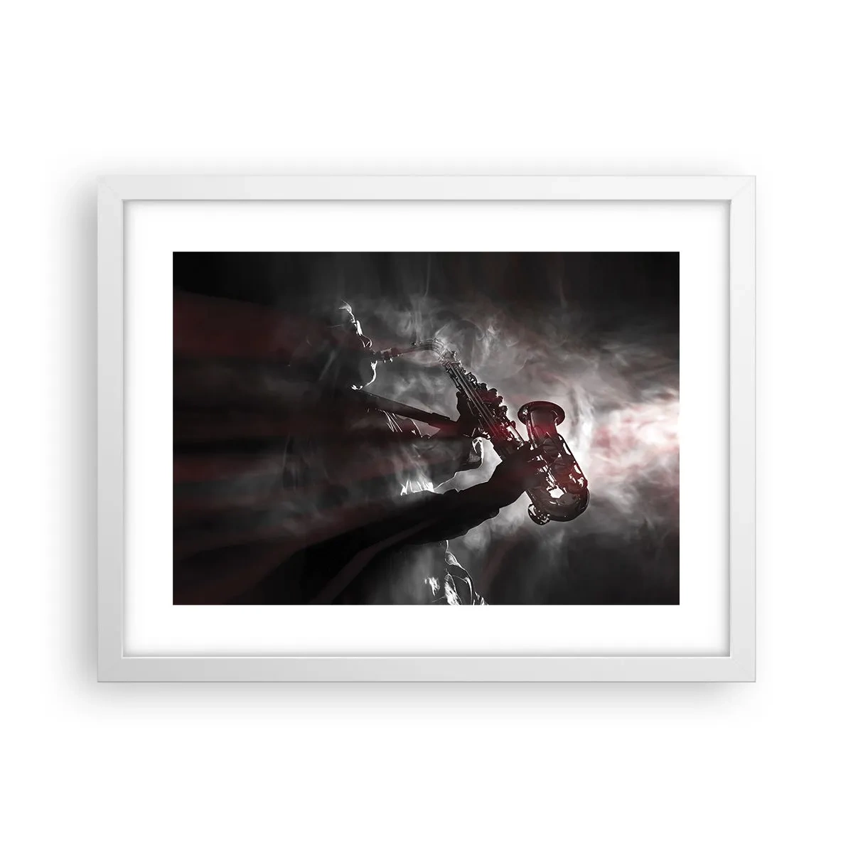 Plagát v bielom ráme - V oparoch jazzu - 40x30 cm