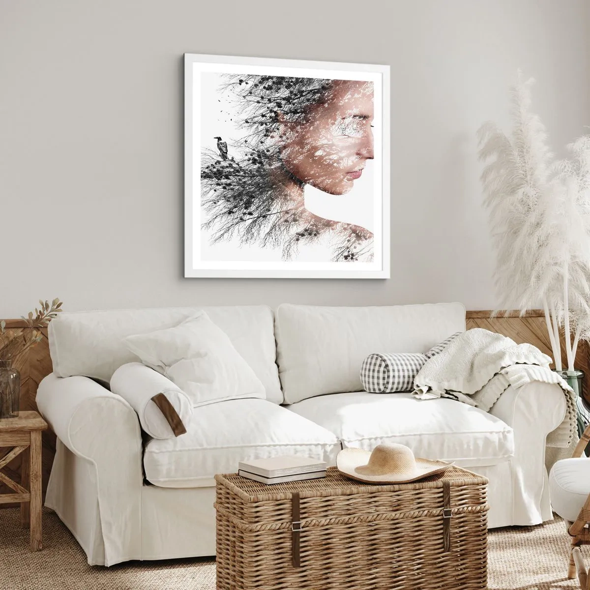 Plagát v bielom ráme - Duch lesa - 30x30 cm