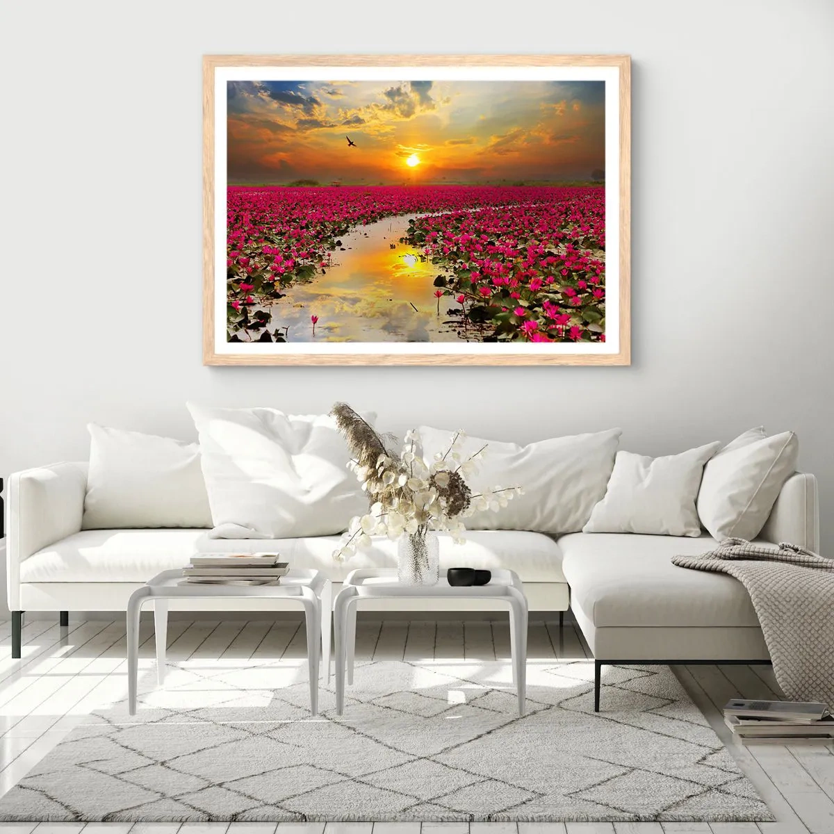 Plagát v ráme zo svetlého duba - Tajomný život jazera - 40x30 cm