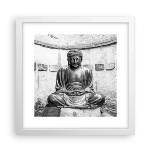 Plagát v bielom ráme - Pri zdroji pokoja - 30x30 cm