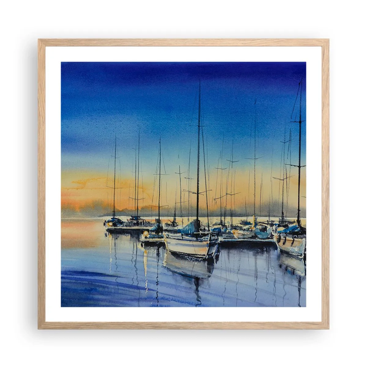 Plagát v ráme zo svetlého duba - Koniec dobrého dňa - 60x60 cm