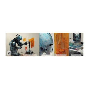 Vzorka fototapety Premium Canvas - Už zajtra… - Umelec, Umela inteligencia, Robot - 100x30 cm