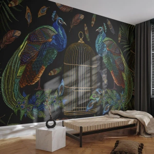 Samolepiaca Fototapeta Deluxe Sticker - V kráľovskom rúchu - Abstrakcia, Páv, Pávie pierko - 250x175 cm