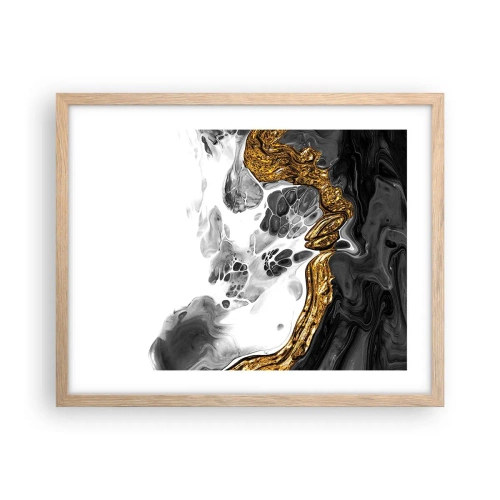 Plagát v ráme zo svetlého duba - Organická kompozícia - 50x40 cm