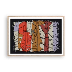 Plagát v ráme zo svetlého duba - Spontánna kompozícia - 100x70 cm