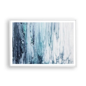 Plagát v bielom ráme - Modré cencúle - 100x70 cm