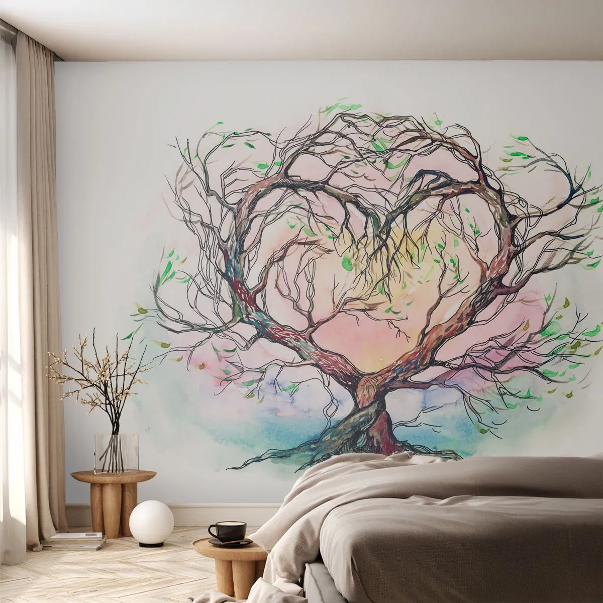 Fototapeta Premium Canvas - Spoločne proti víchriciam - Abstrakcia, Strom, Kus - 300x210 cm