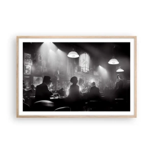 Plagát v ráme zo svetlého duba - V jazzovej atmosfére - 91x61 cm