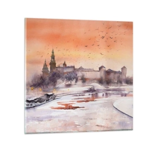 Obraz na skle - Kráľovský západ slnka - 30x30 cm