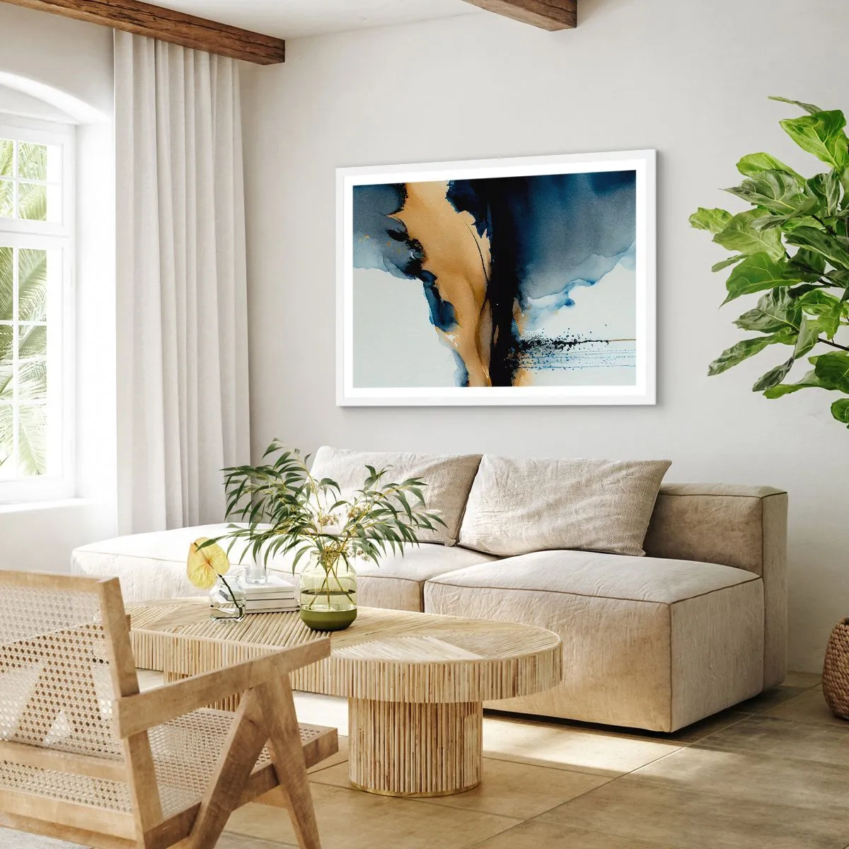 Plagát v bielom ráme - Za závojom - 50x40 cm