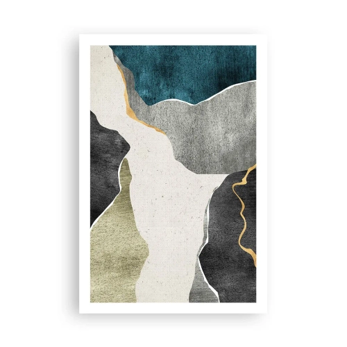 Plagát - Mozaiková kompozícia so zlatou niťou - 61x91 cm