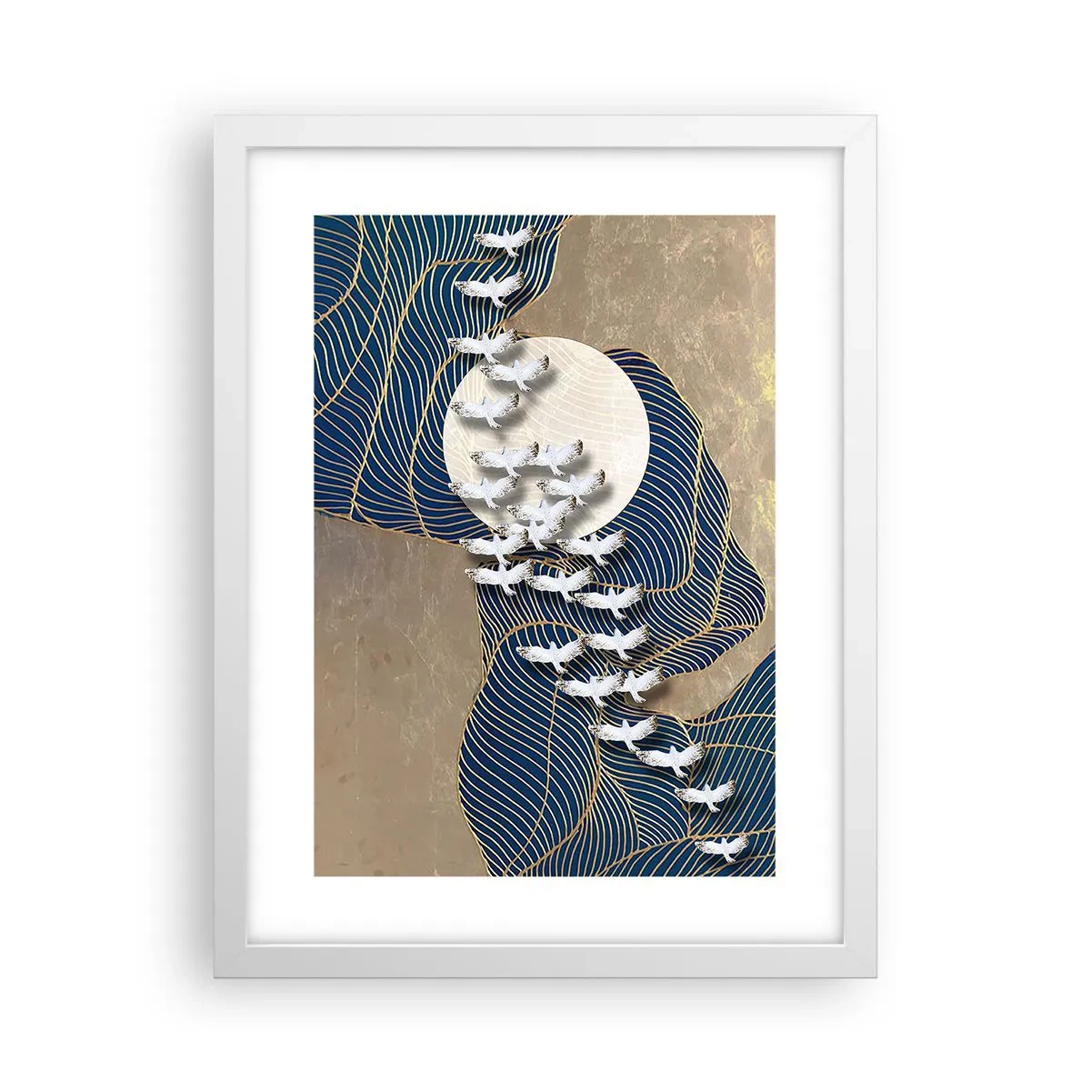 Plagát v bielom ráme - Sloboda, putovanie, spoločenstvo - 30x40 cm