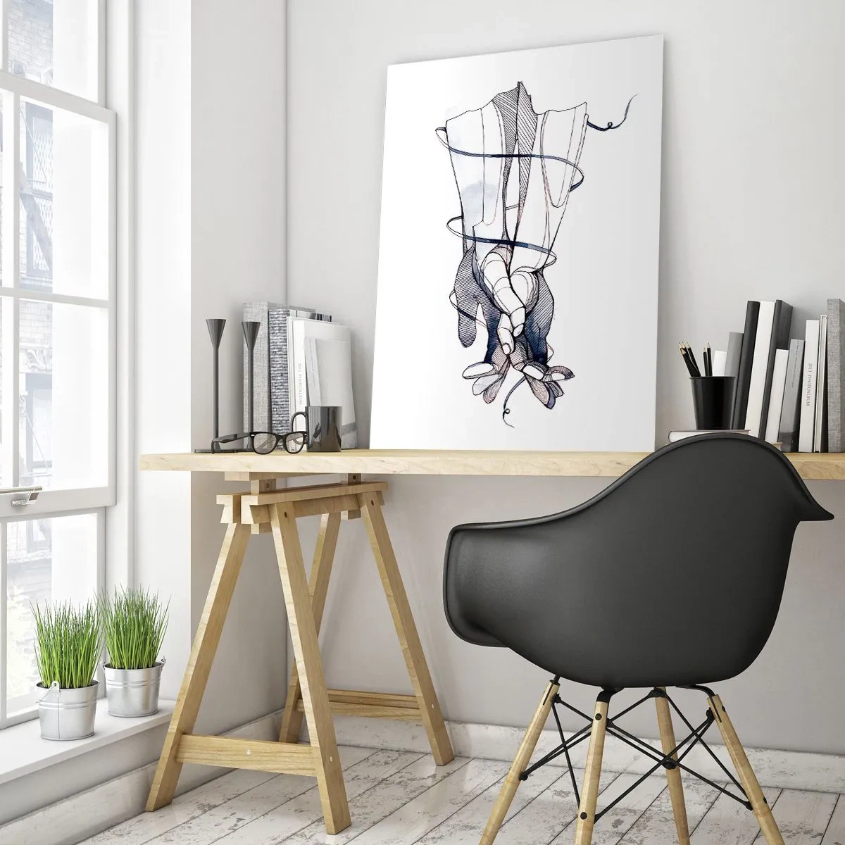 Obraz na skle - Štúdia o dotyku - 80x120 cm