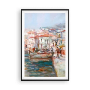 Plagát v čiernom ráme - Pastelová dovolenka - 61x91 cm
