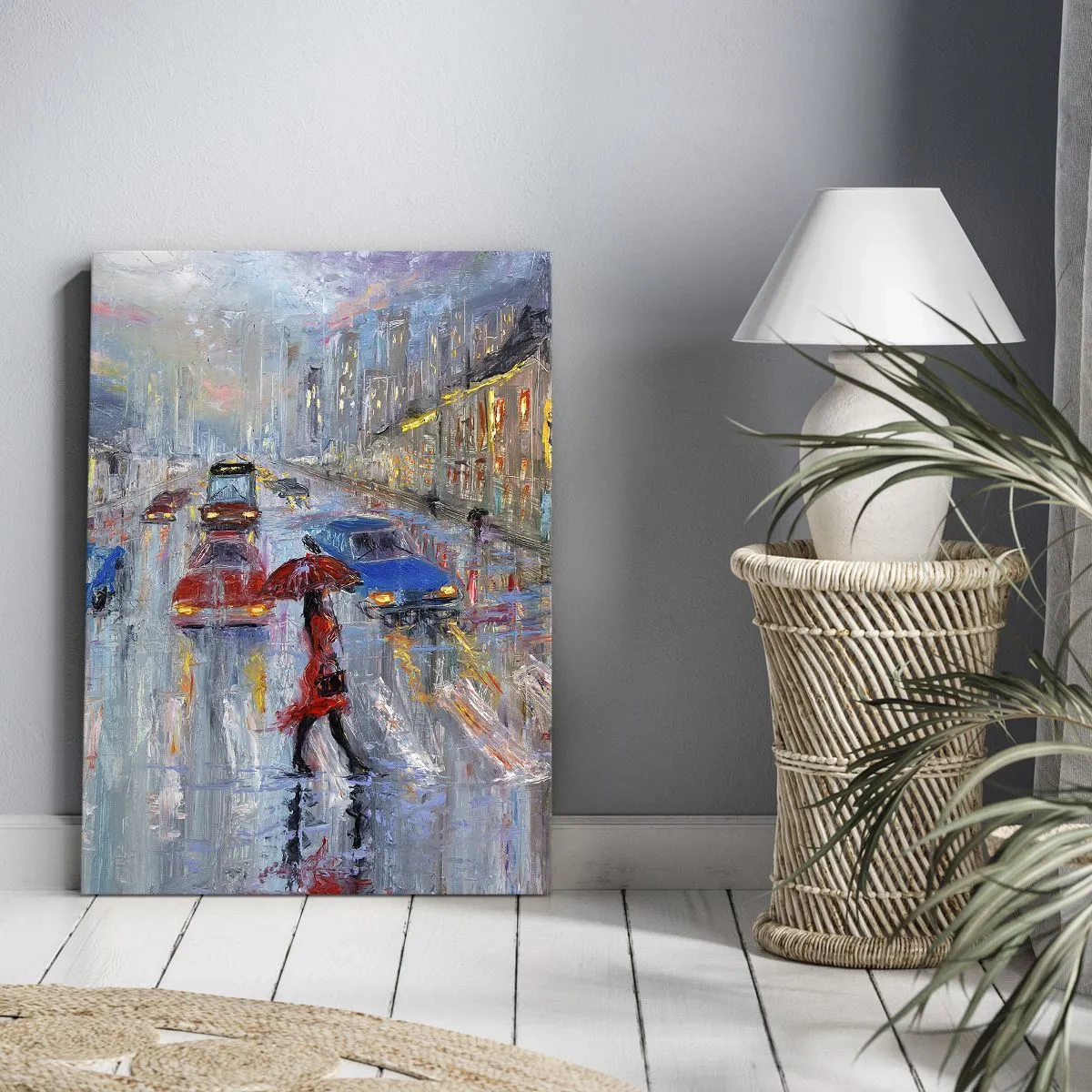 Obraz na plátne - Daždivé popoludnie v meste - 50x70 cm