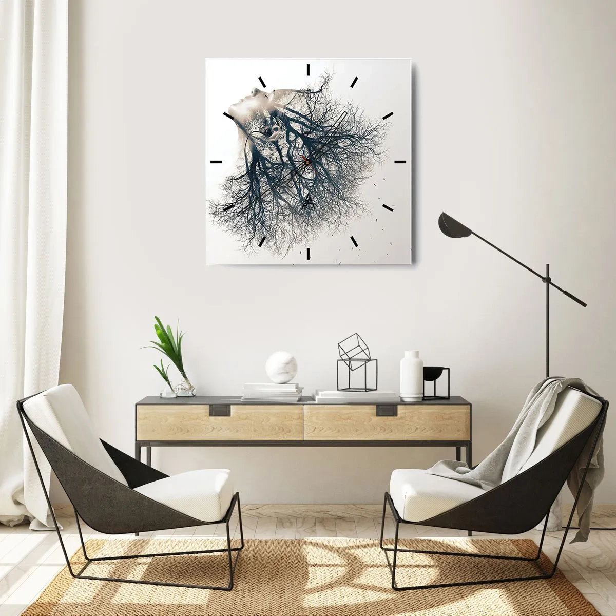 Nástenné hodiny - Očarená šepotom stromu - 40x40 cm