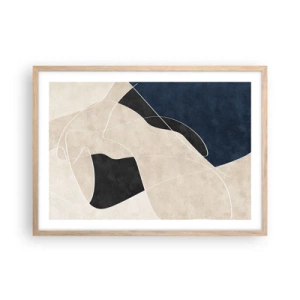 Plagát v ráme zo svetlého duba - Abstraktná kompozícia – kontrast farieb - 70x50 cm