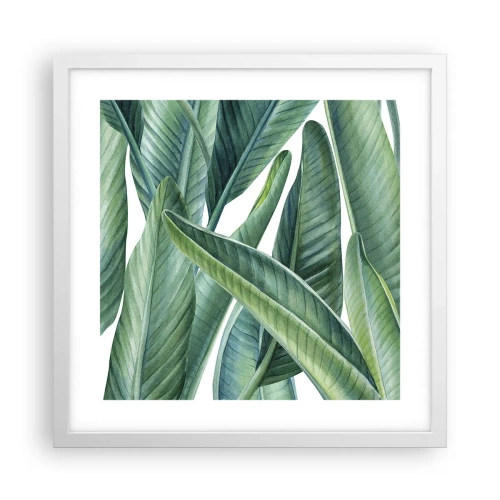 Plagát v bielom ráme - Proste zelená - 40x40 cm