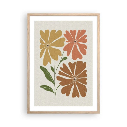 Plagát v ráme zo svetlého duba - Príroda a geometria - 50x70 cm