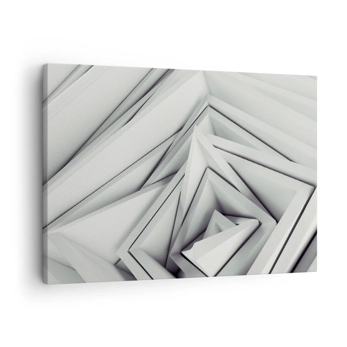 Obraz na plátne - Abstraktná kompozícia geometrických tvarov v odtieňoch sivej. - 70x50cm - Symfónia ostrých uhlov - Moderná nástenná dekorácia do obývacej izby a spálne ARTTOR