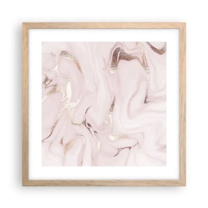 Plagát v ráme zo svetlého duba - V ružovom šialenstve - 40x40 cm