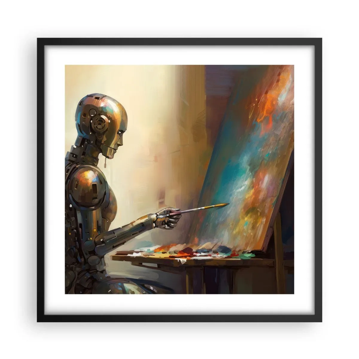 Plagát v čiernom ráme - Umenie budúcnosti - 50x50 cm