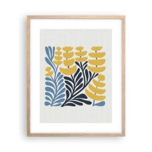 Plagát v ráme zo svetlého duba - Slnečný záhon - 40x50 cm