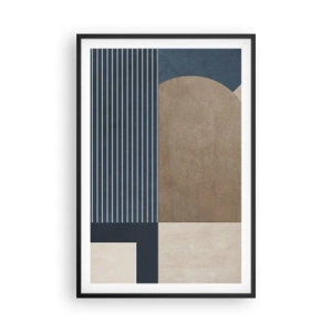 Plagát v čiernom ráme - Kompozícia jednoduchosti a guľatosti - 61x91 cm