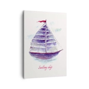 Obraz na plátne - Napnuté plachty a pokojná voda - 50x70 cm