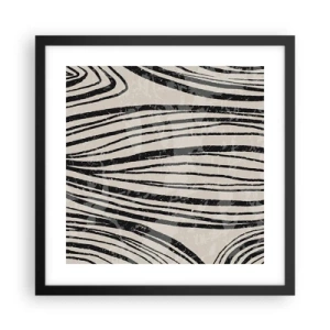 Plagát v čiernom ráme - Močiar s líniami - 40x40 cm