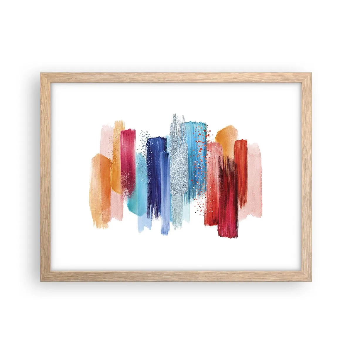 Plagát v ráme zo svetlého duba - Hore a dole - 40x30 cm