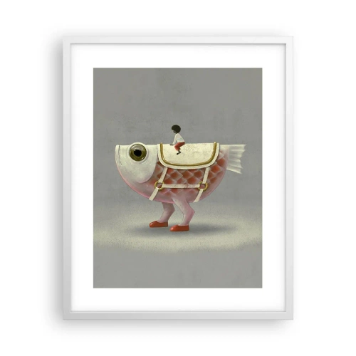 Plagát v bielom ráme - Rybí jazdec - 40x50 cm