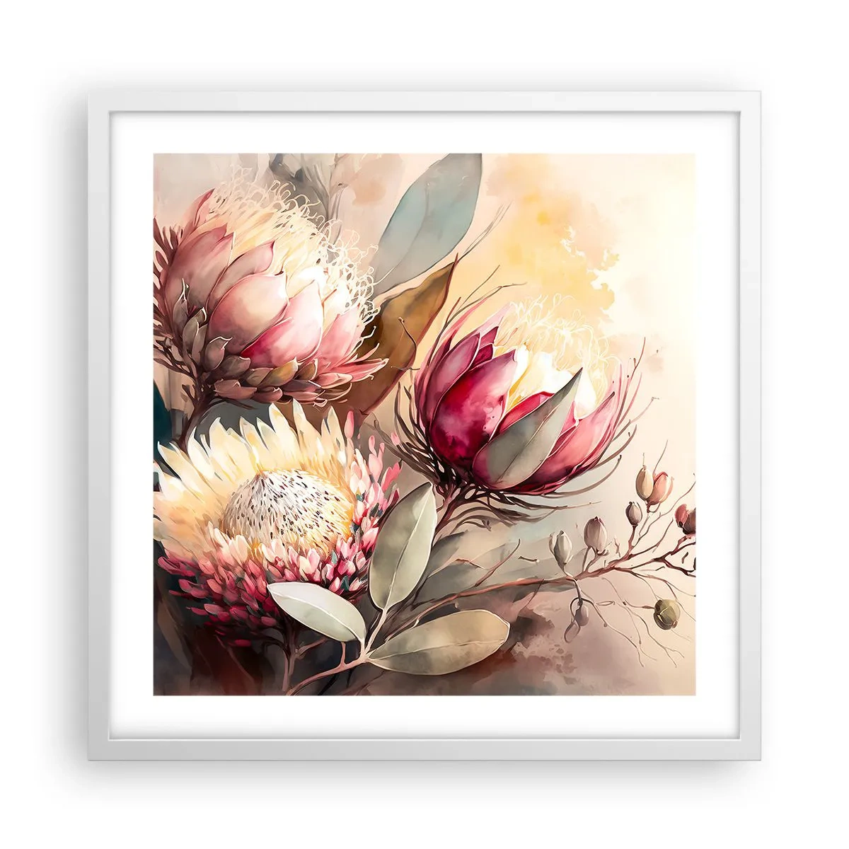 Plagát v bielom ráme - Z profilu a en face - 50x50 cm